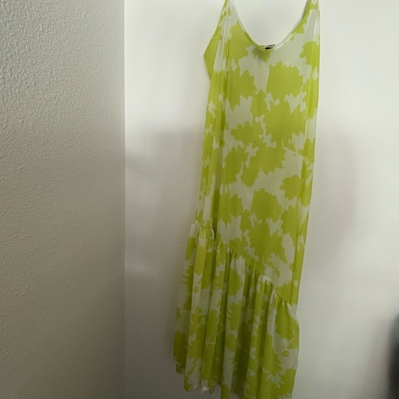 A/X Armani Exchange High Low Dress in Lime and White eco viscose rare size 6 - Picture 3 of 9